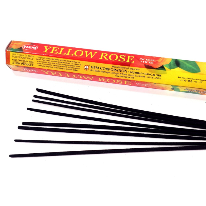 HEM Yellow Rose bețișoare parfumate 20 buc cutie hexagonală aromă trandafir galben [2]