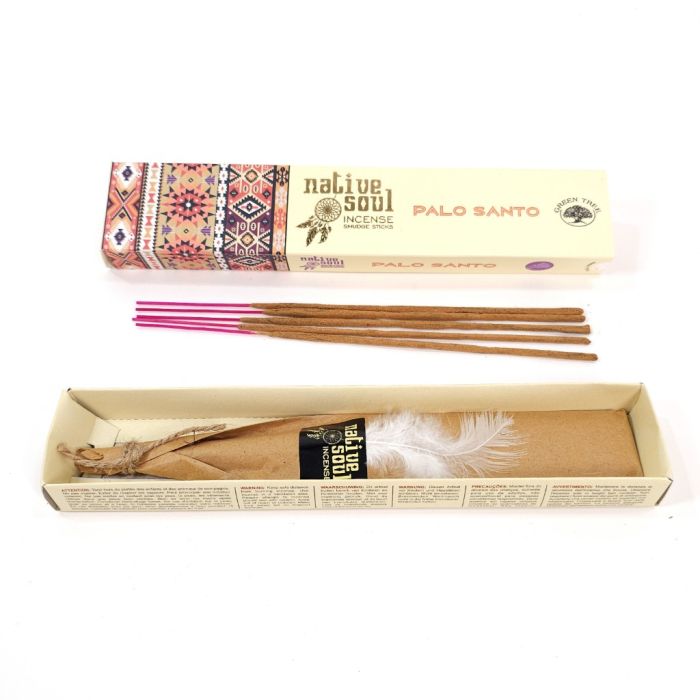 Bețișoare parfumate Native Soul Palo Santo, cutie tematică aztecă, tijă bambus [2]