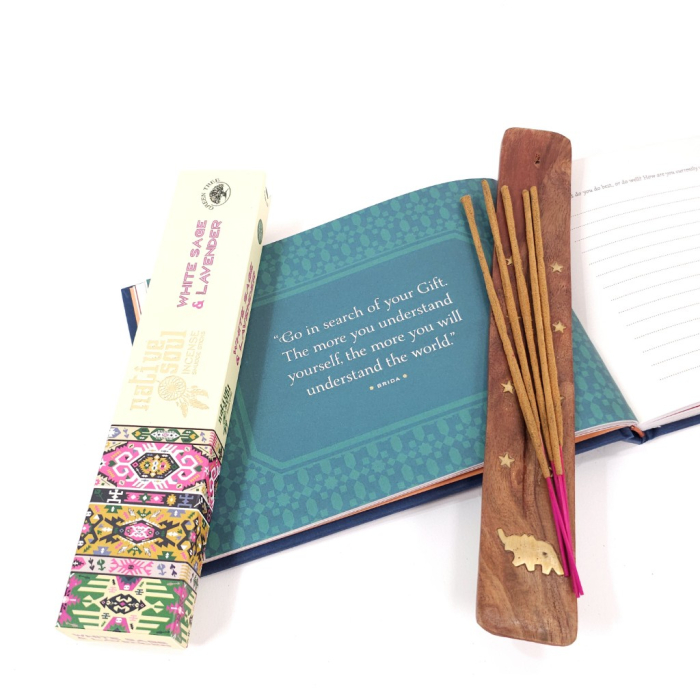 Bețișoare parfumate Green Tree White Sage Lavender Native Soul, cutie 12 buc 15 g, aromă salvie albă și lavandă [3]
