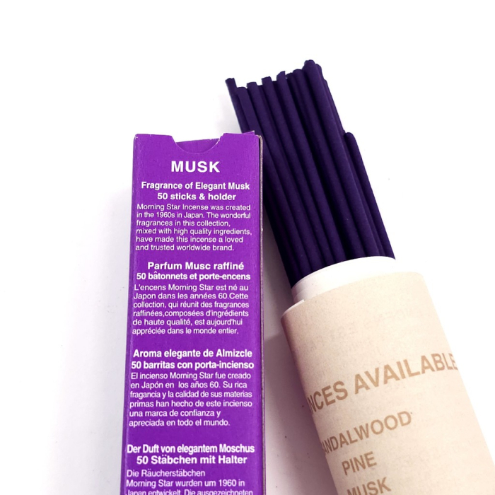 Bețișoare parfumate Nippon Kodo Musk Morning Star, 50 buc, aromă mosc, suport ceramic inclus [5]