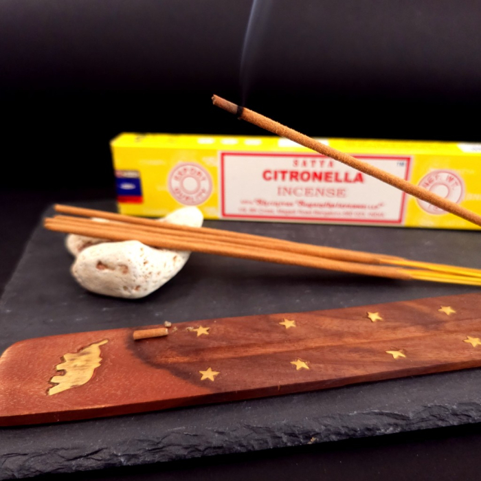 Bețișoare parfumate Satya Citronella 10 buc rulate manual India ~20 cm ardere 20-25 min aromă iarbă lămâioasă citronelă [4]