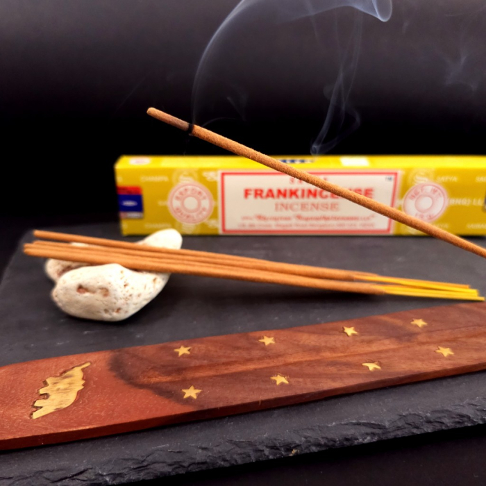 Bețișoare parfumate Satya Frankincense tămâie 15 gr rulate manual India, aromă picantă bogată rășinoasă, meditație relaxare [4]