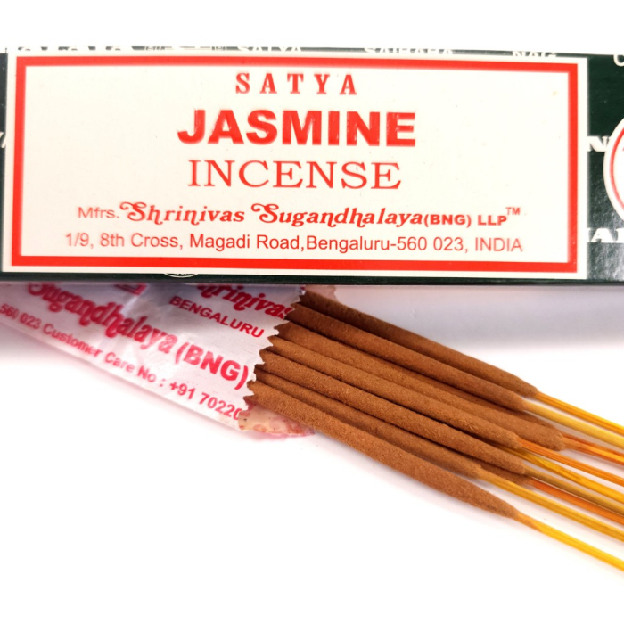 Betisoare parfumate Satya Jasmine – aromă florală dulce și romantică de iasomie pură, pachet 10 bețișoare [2]