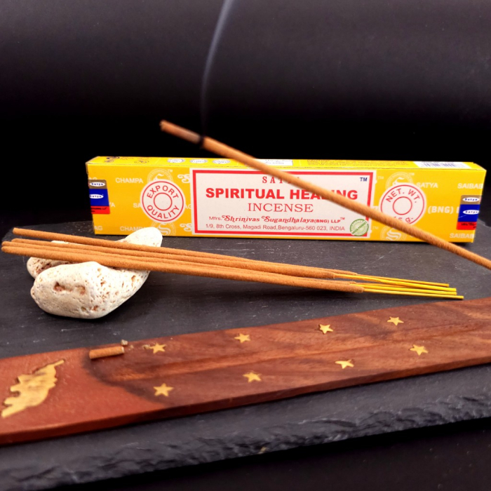 Bețișoare parfumate Satya Spiritual Healing aromă dulceagă profundă relaxantă rulate manual India 15 gr ingrediente naturale [4]