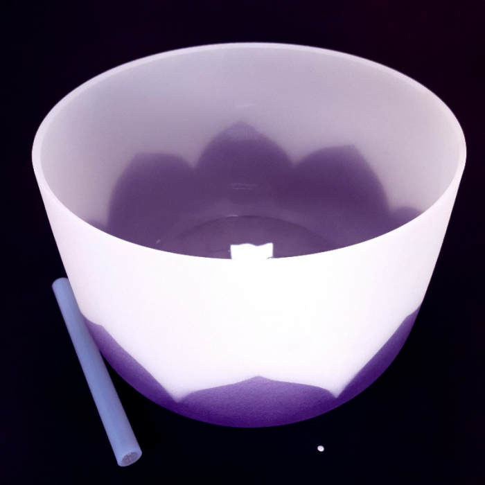 Bol cantator din cristal de cuart nota LA, Chakra 6 Ajna, 30 cm [2]