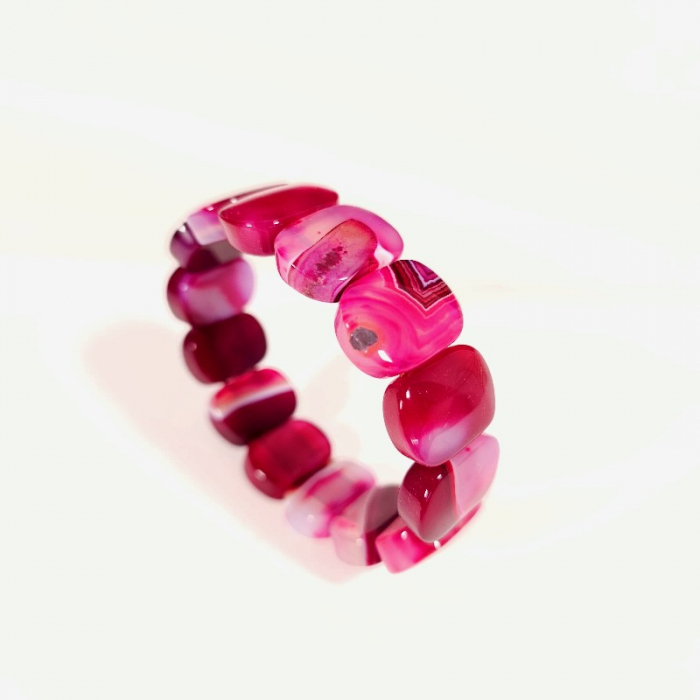 Bratara agat magenta cu alb [2]