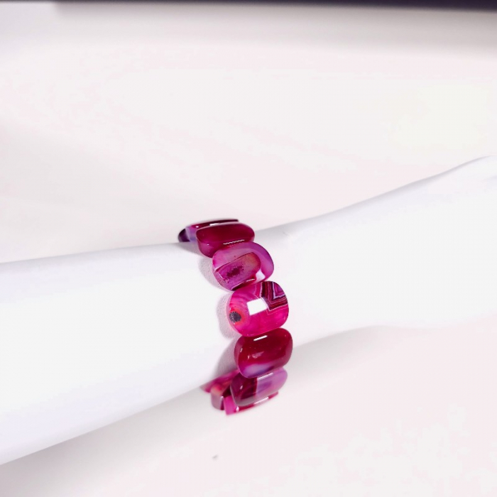 Bratara agat magenta cu alb [4]