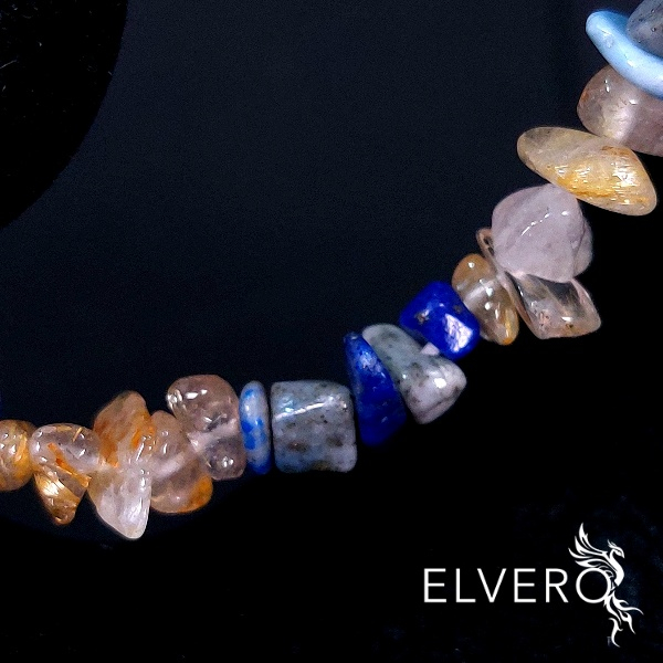 Bratara pietre naturale lapis lazuli si cuart rutilat [2]