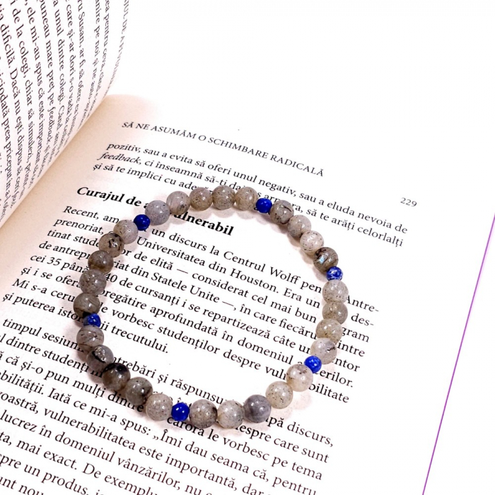 Bratara pentru barbati din pietre labradorit si lapis lazuli [4]
