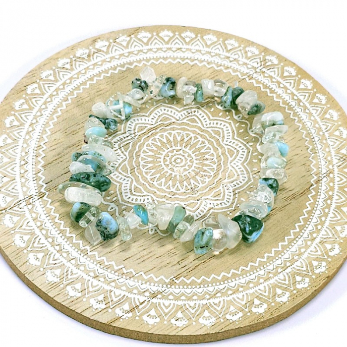Larimar si piatra lunii moonstone bratara elastica [3]
