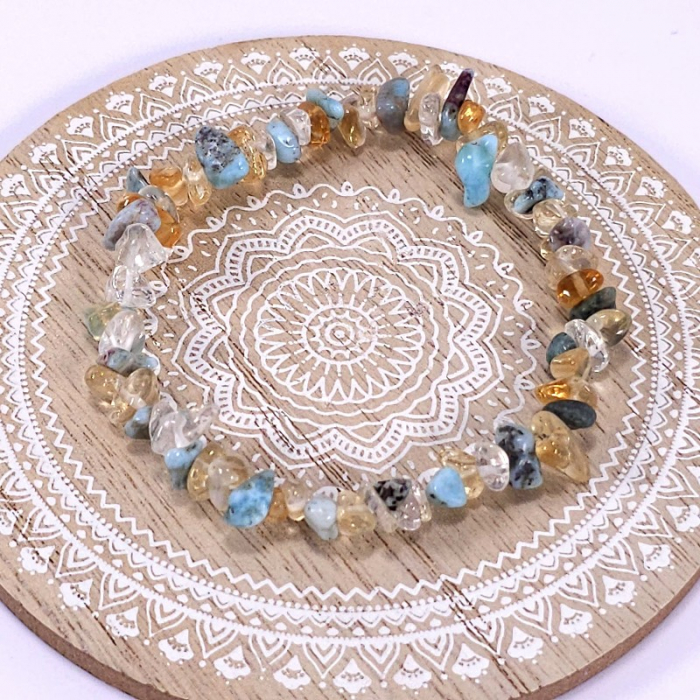 Bratara elastica din larimar si citrin [3]