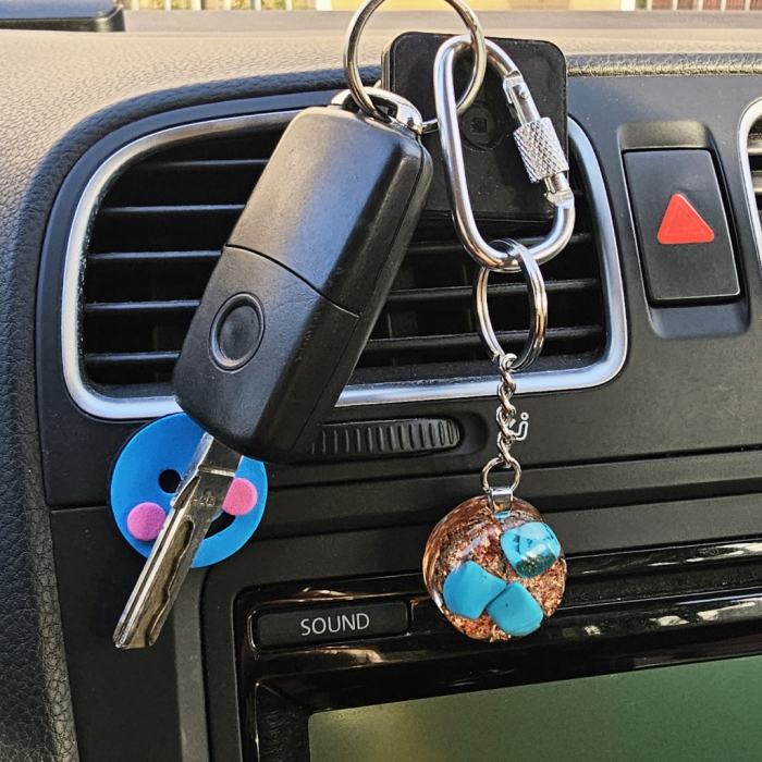 Accesoriu pentru chei din pietre culoare turcoaz [4]
