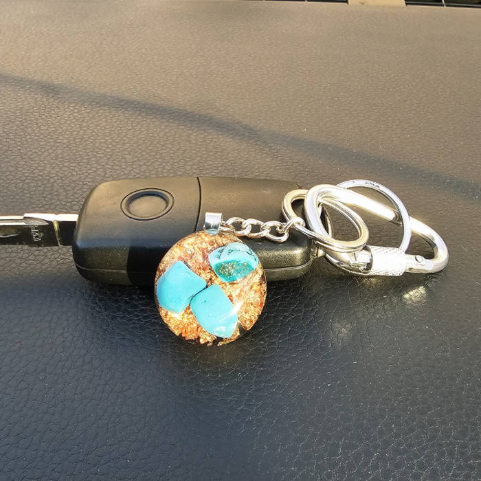 Accesoriu pentru chei din pietre culoare turcoaz [6]