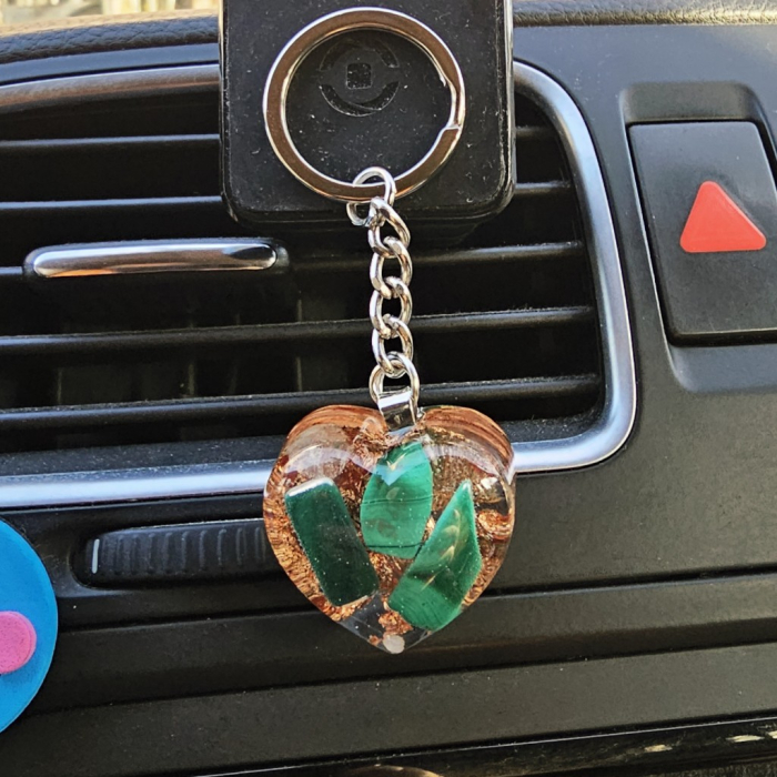 Accesoriu chei din pietre malachit [7]