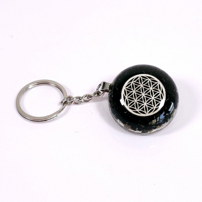 Accesoriu pentru chei din pietre naturale cu floarea vietii [6]
