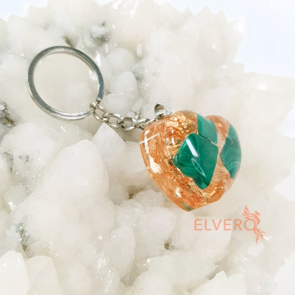 Accesoriu chei din pietre malachit [2]