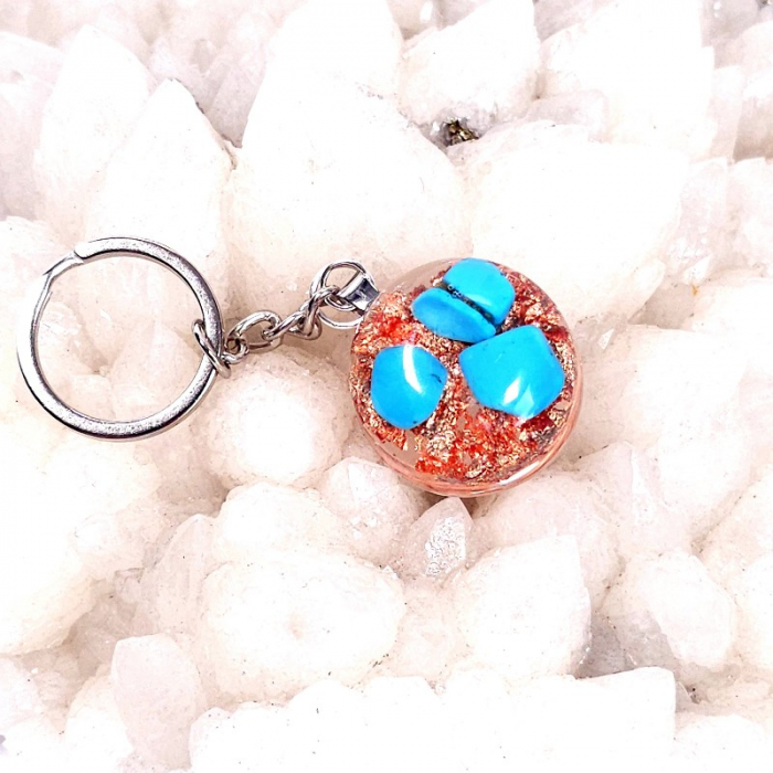 Accesoriu pentru chei din pietre culoare turcoaz [3]