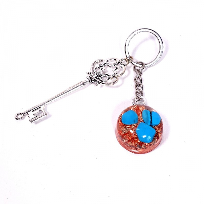 Accesoriu pentru chei din pietre culoare turcoaz [2]