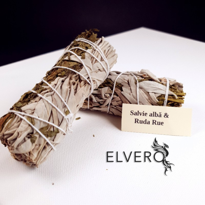 Buchet salvie alba si ruda rue pentru fumigatii, 10 cm [3]