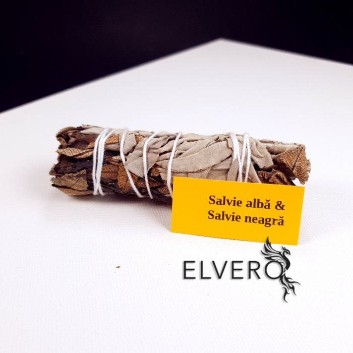 Buchet salvie alba si salvie neagră pentru fumigatii,10 cm [2]