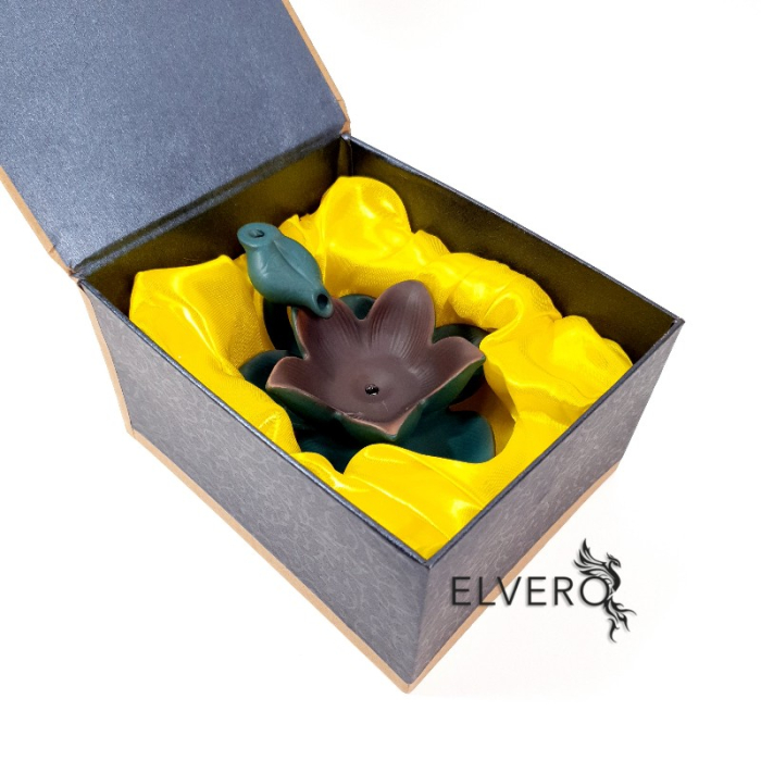 Candela ceramica backflow lotus cu led luminos [6]
