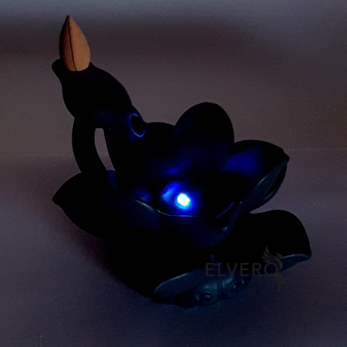 Candela ceramica backflow lotus cu led luminos [3]