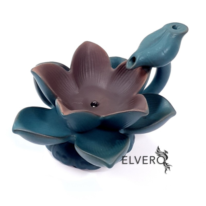 Candela ceramica backflow lotus cu led luminos [2]