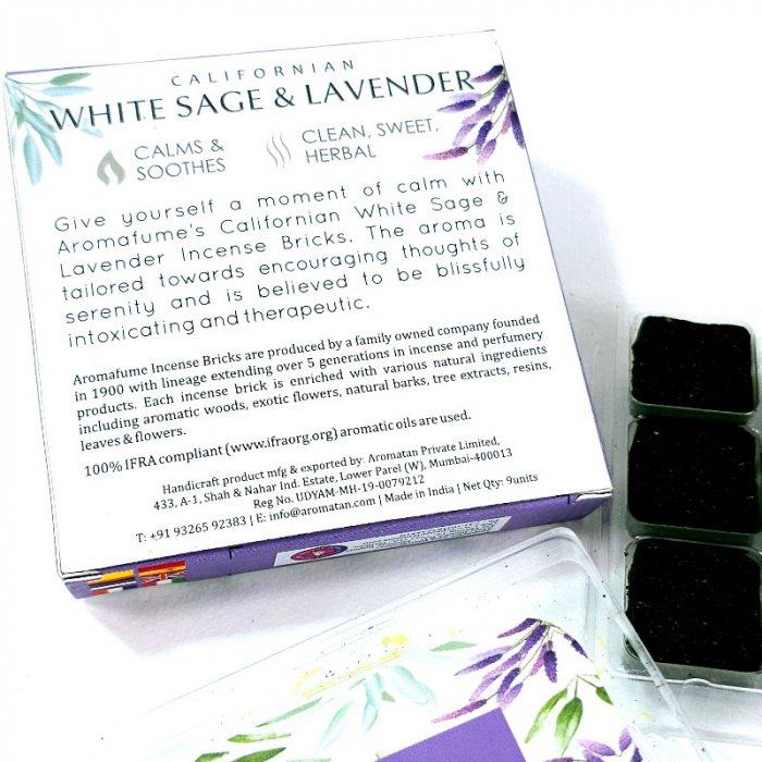 Carbuni parfumati aromaterapie White Sage and Lavender, salvie albă si lavanda [2]