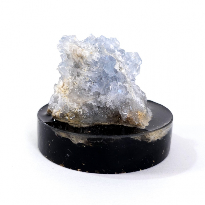 Celestina naturala cristale pe suport turmalina neagra [2]