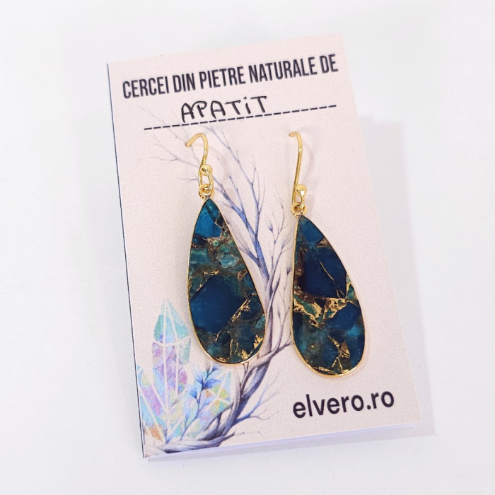 Cercei lungi pietre semipretioase apatit albastru [1]