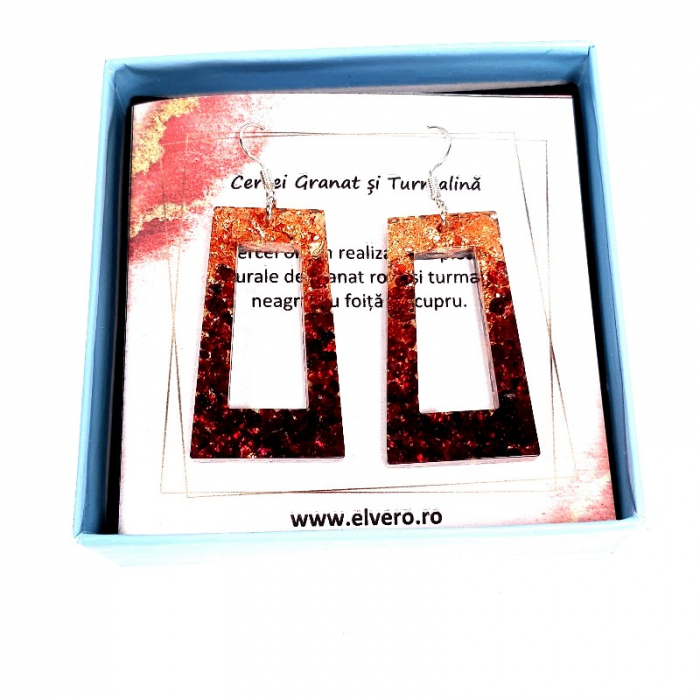 Cercei orgonici din pietre naturale granat [5]