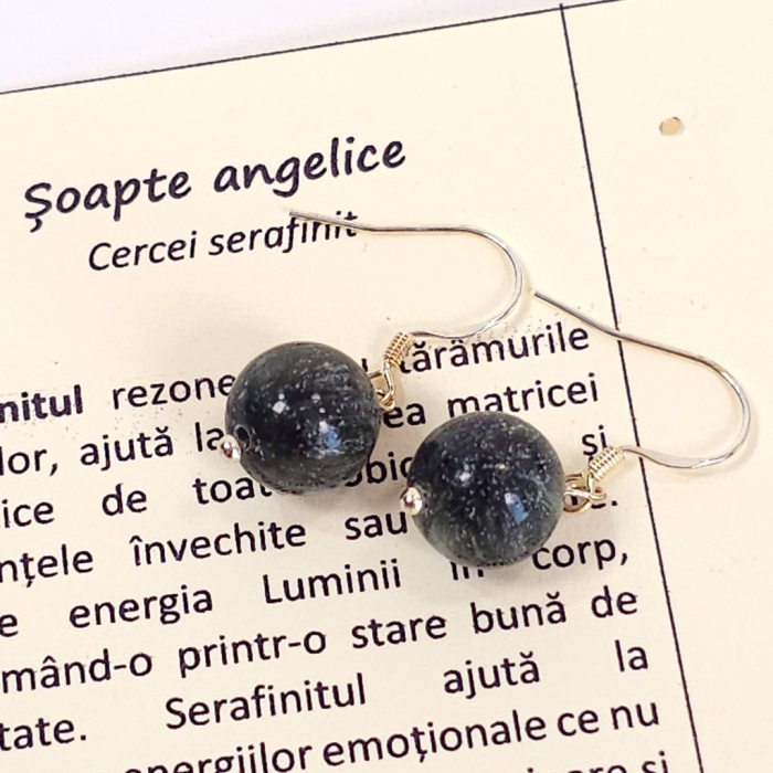 Cercei din serafinit, sfere naturale de 10 mm – Șoapte angelice | Elvero [8]