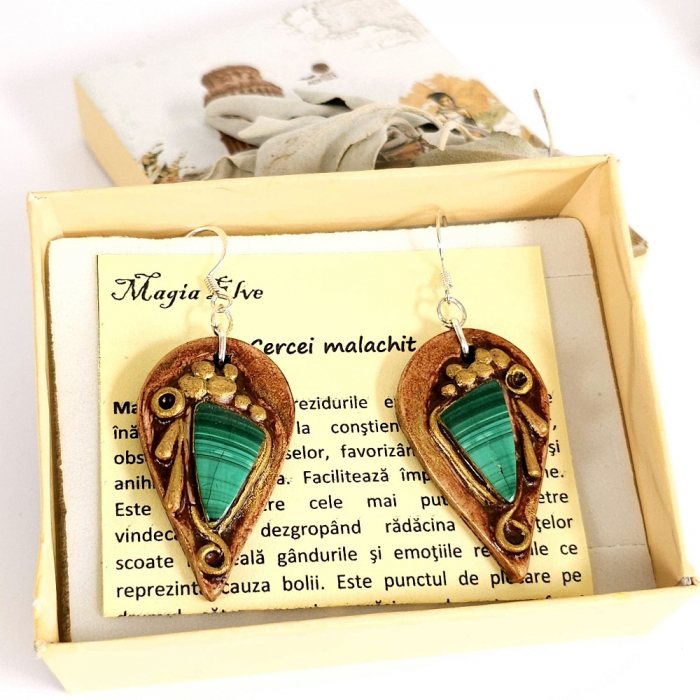 Cercei boho chic din lut copt cu pietre naturale [4]