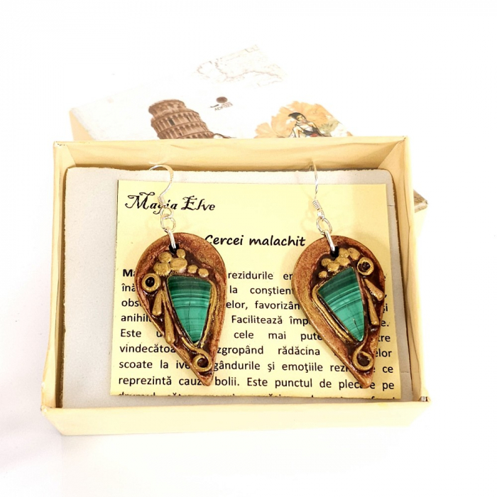Cercei boho chic din lut copt cu pietre naturale [5]