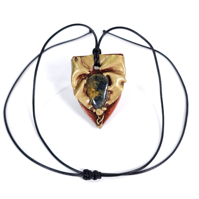 Pandantiv statement din neolit și lut polimeric – design original și handmade [7]