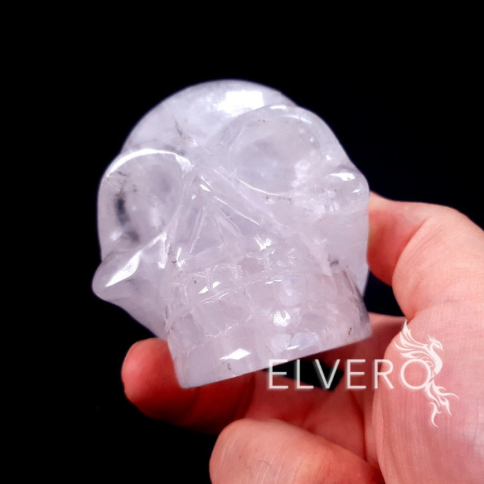 Craniu din cristal de cuarț alb, 850 gr, 9x8x6 cm. Obiect unicat [3]