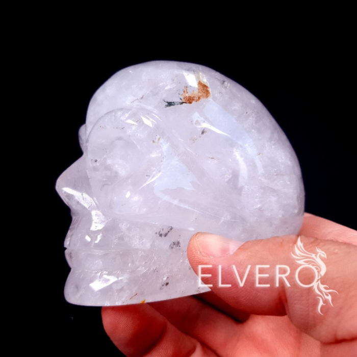 Craniu din cristal de cuarț alb, 850 gr, 9x8x6 cm. Obiect unicat [6]