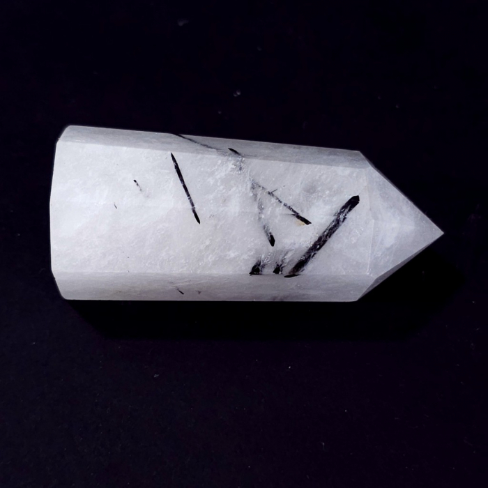Obelisc din cristal de cuart cu turmalina neagra [3]