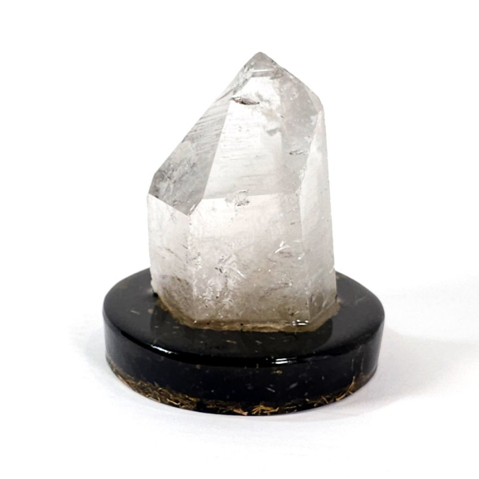 Cuart alb bagheta pe suport orgonic din turmalina neagra [1]