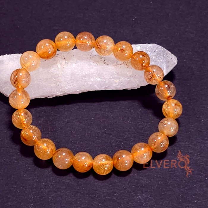 Bratara elastica cristale naturale de cuart rutilat [2]