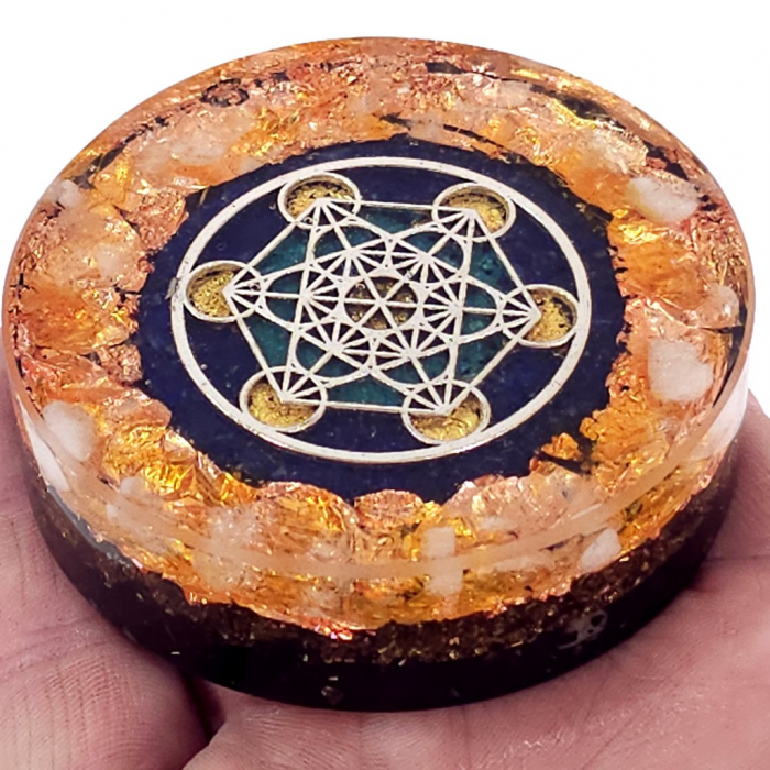 Disc orgon simbol Cubul lui Metatron din pietre naturale vibratie inalta [2]