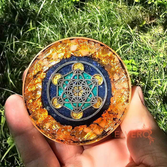 Disc orgon simbol Cubul lui Metatron din pietre naturale vibratie inalta [4]