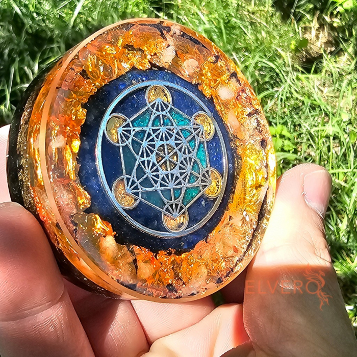 Disc orgon simbol Cubul lui Metatron din pietre naturale vibratie inalta [7]