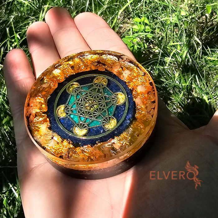 Disc orgon simbol Cubul lui Metatron din pietre naturale vibratie inalta [8]