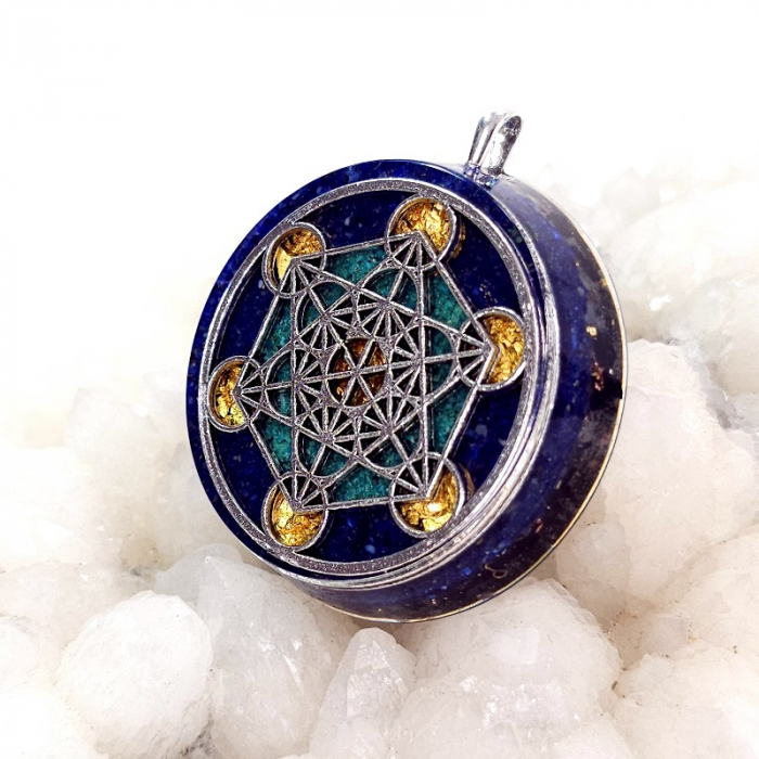 Medalion Cubul lui Metatron cu fenacit, realizat de Elvero [2]