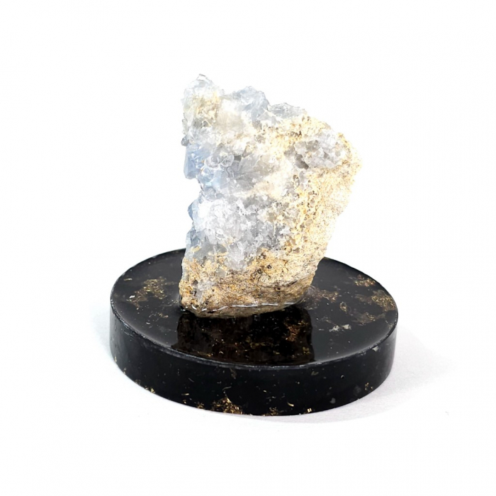 Decoratiune celestina naturala cristale pe suport turmalina neagra [4]
