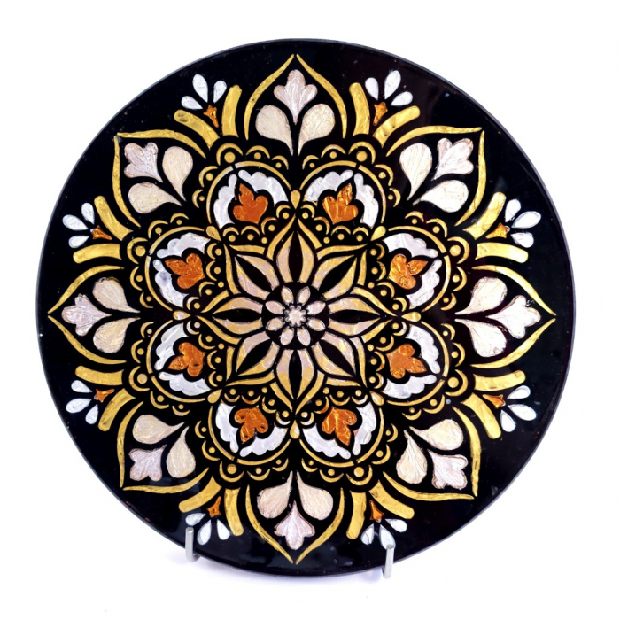 Tablou mandala aurie din pietre naturale [1]