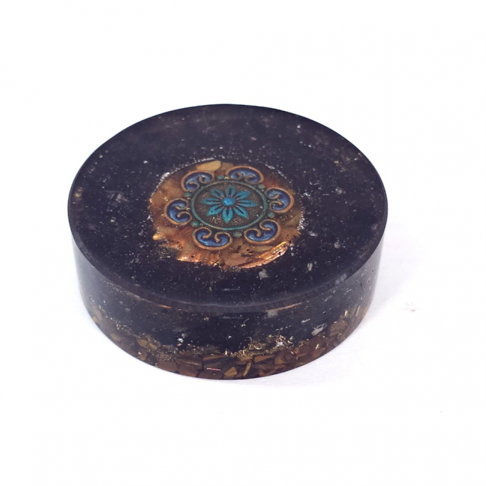 Decoratiune orgon cu turmalina neagra model floral [5]