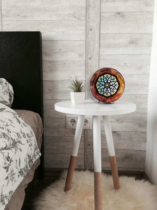 Decoratiune pentru casa sau birou mandala auriu cu albastru [7]