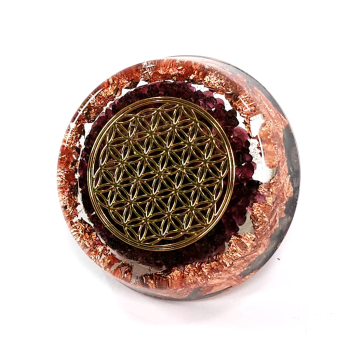 Orgon floarea vietii cu granat rosu natural [2]